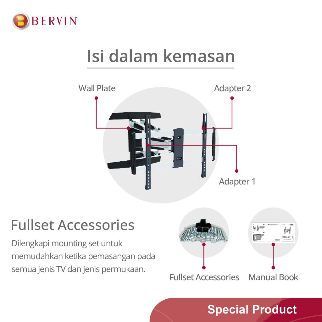 Wall Bracket Motion Premium untuk TV 37" - 70" | Bervin - Gambar 3
